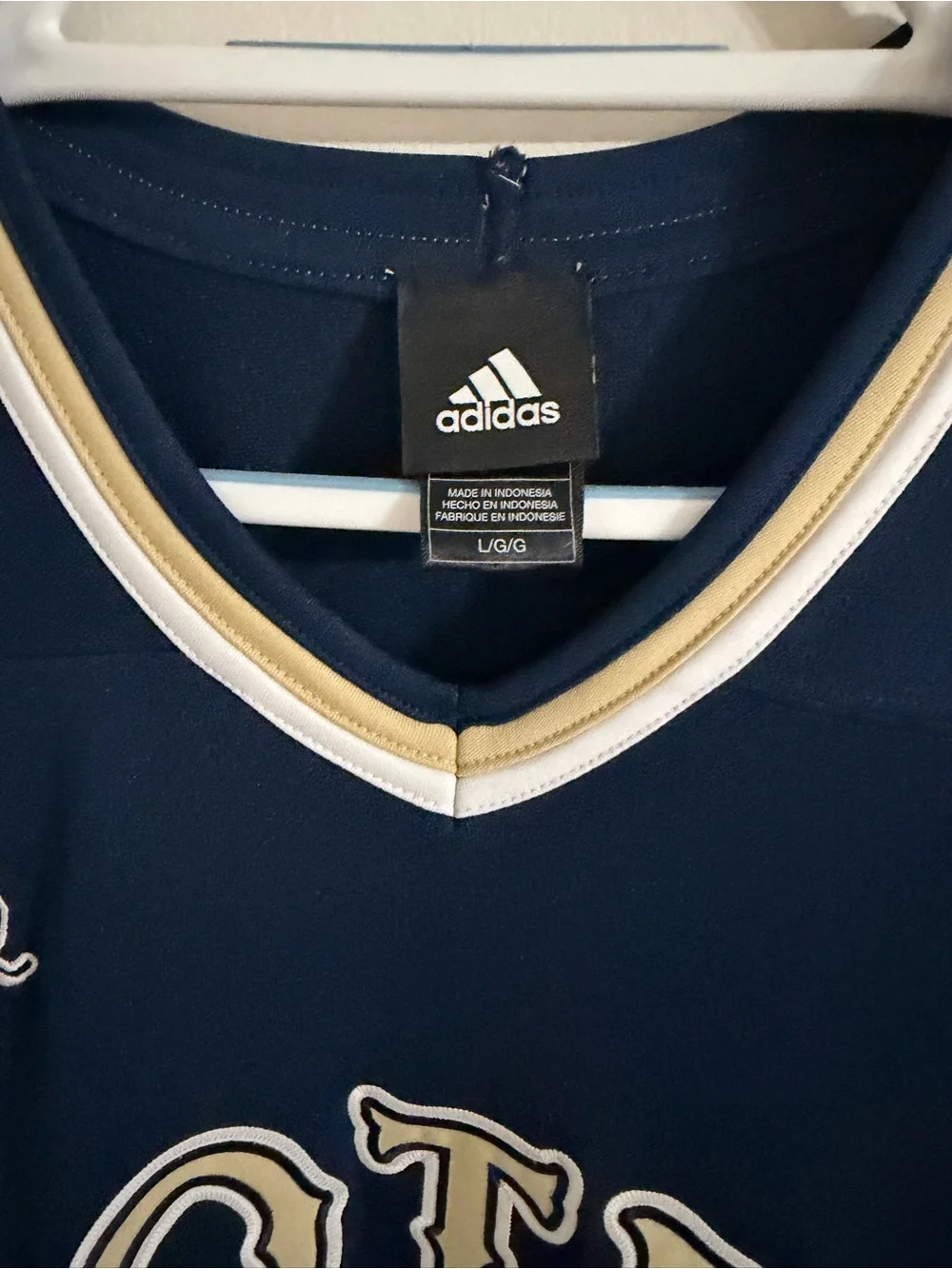 Vintage Notre Dame Fighting Irish Adidas CCHA Hockey Jersey # 1 - L